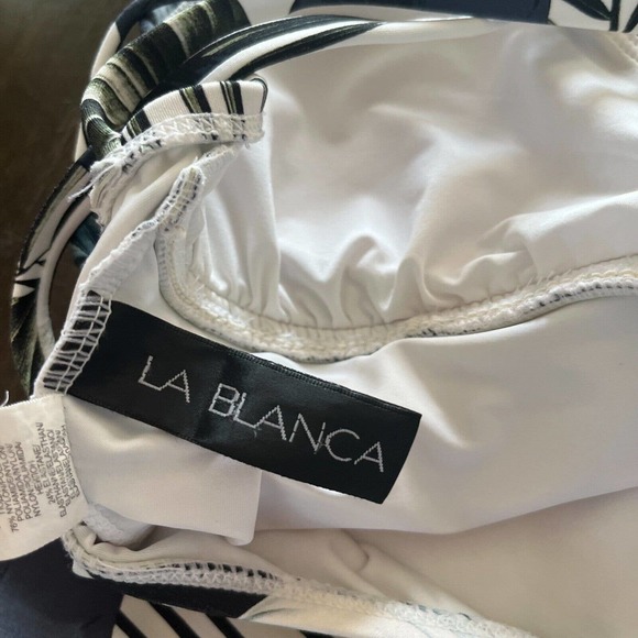 La Blanca Moment Of Zen Palm Multi Strap Cross Back One Piece Swimsuit 4 - Picture 5 of 6